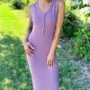 The ZigZag Stripe Mauve Rooftop Date Dress DRESSES