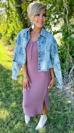 The ZigZag Stripe Mauve Rooftop Date Dress DRESSES