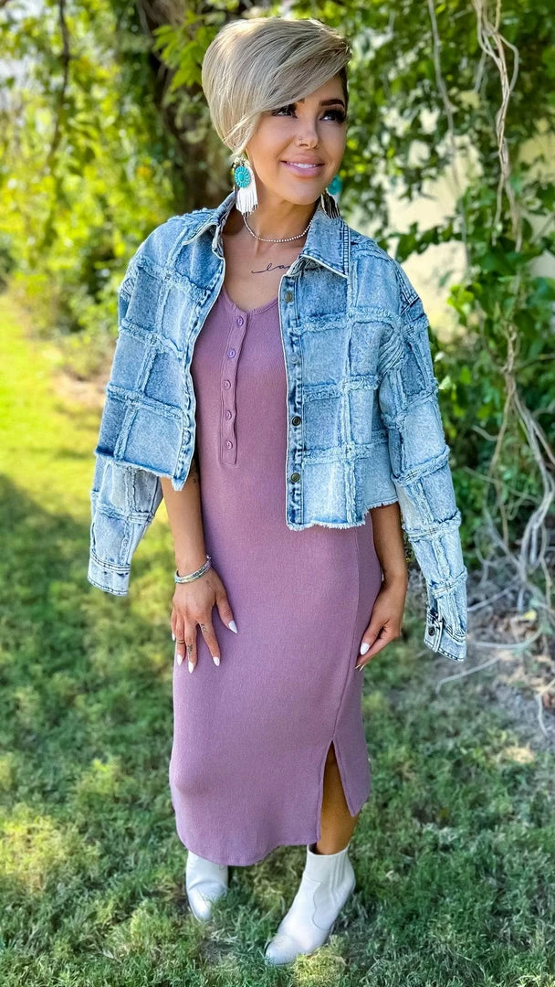 The ZigZag Stripe Mauve Rooftop Date Dress DRESSES