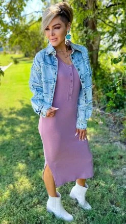 The ZigZag Stripe Mauve Rooftop Date Dress DRESSES