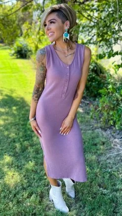 The ZigZag Stripe Mauve Rooftop Date Dress DRESSES
