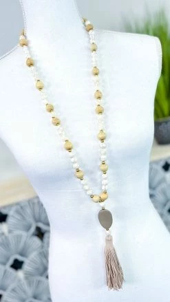 Bali Queen ACCESSORIES Mauve Thea Tassel Necklace