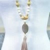 Bali Queen ACCESSORIES Mauve Thea Tassel Necklace