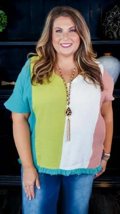 Umgee Mint Exact Promise Top [NO RETURNS] TOPS & TUNICS