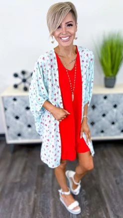 The ZigZag Stripe OUTERWEAR Mint Floral Everything I Need Cardigan [NO RETURNS]