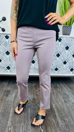 The ZigZag Stripe Mocha Basic Ponte Pants BOTTOMS