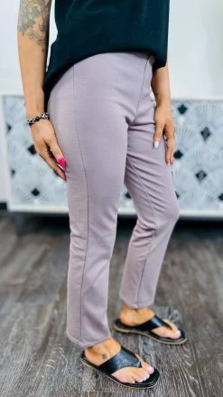 The ZigZag Stripe Mocha Basic Ponte Pants BOTTOMS