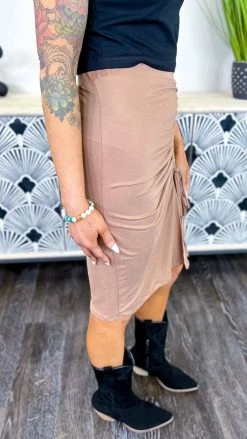 The ZigZag Stripe Mocha Make Moves Skirt BOTTOMS