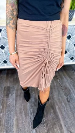 The ZigZag Stripe Mocha Make Moves Skirt BOTTOMS