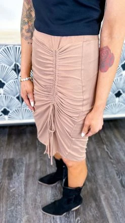 The ZigZag Stripe Mocha Make Moves Skirt BOTTOMS