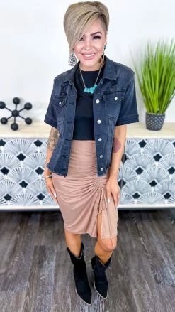 The ZigZag Stripe Mocha Make Moves Skirt BOTTOMS