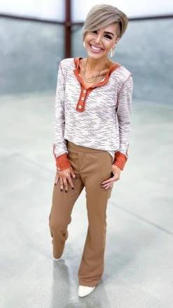 The ZigZag Stripe Mocha New Potential Pants BOTTOMS