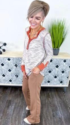 The ZigZag Stripe Mocha New Potential Pants BOTTOMS