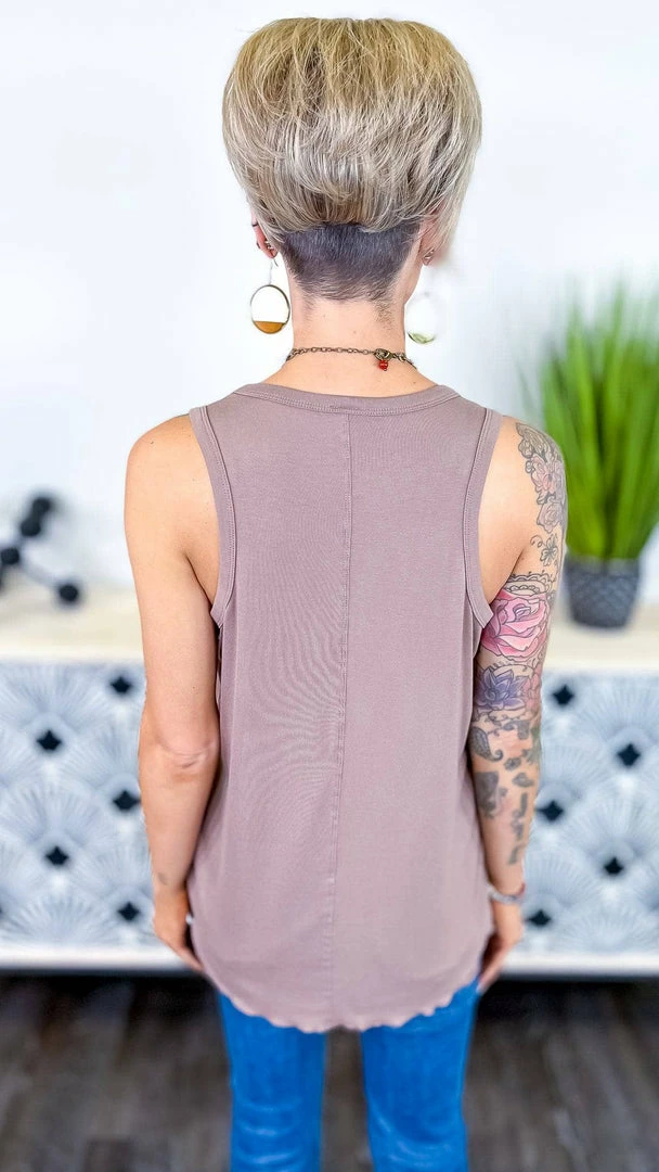 The ZigZag Stripe TOPS & TUNICS Mocha Stellar Time Tank