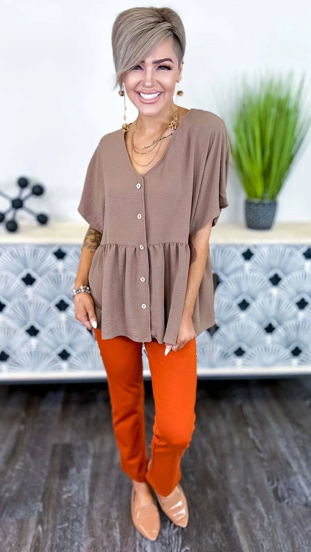 The ZigZag Stripe TOPS & TUNICS Mocha Trip To Venice Top