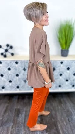 The ZigZag Stripe TOPS & TUNICS Mocha Trip To Venice Top