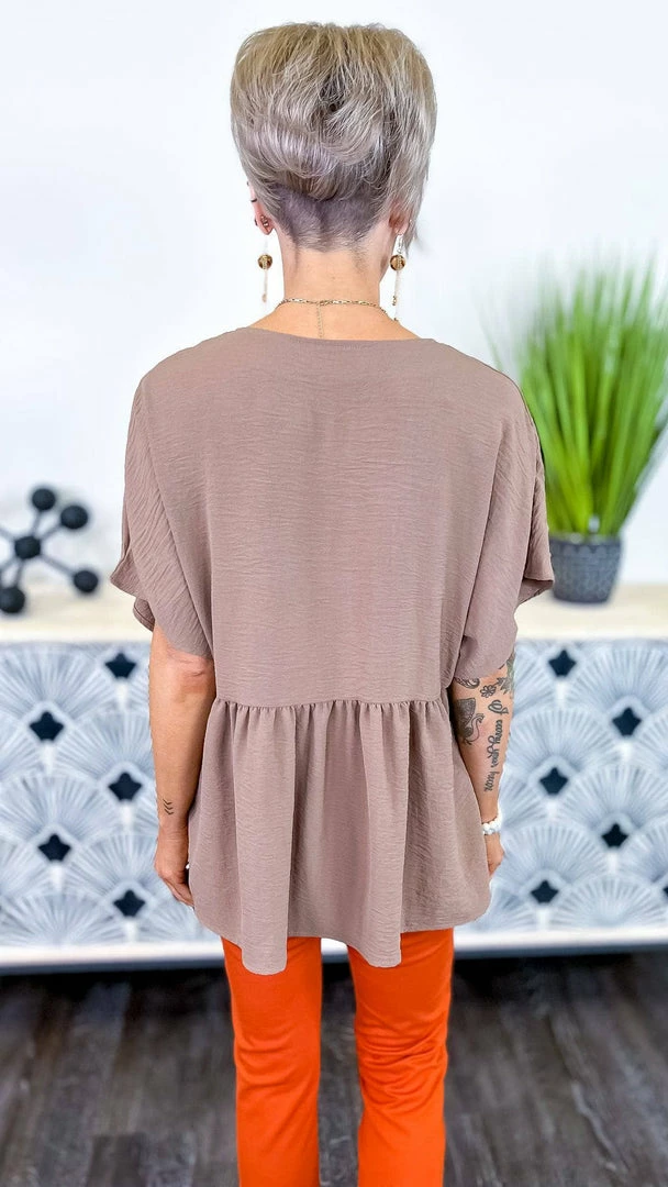 The ZigZag Stripe TOPS & TUNICS Mocha Trip To Venice Top