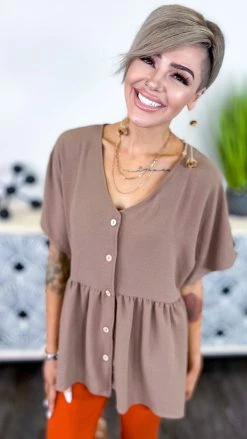 The ZigZag Stripe TOPS & TUNICS Mocha Trip To Venice Top