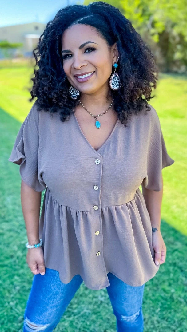 The ZigZag Stripe TOPS & TUNICS Mocha Trip To Venice Top