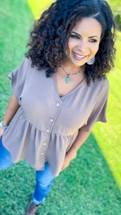 The ZigZag Stripe TOPS & TUNICS Mocha Trip To Venice Top