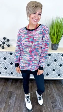 The ZigZag Stripe TOPS & TUNICS Multi Promised Love Sweater