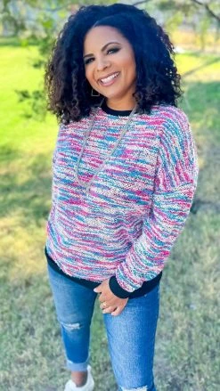 The ZigZag Stripe TOPS & TUNICS Multi Promised Love Sweater