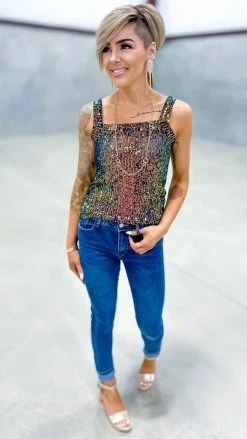 The ZigZag Stripe TOPS & TUNICS Multi Weekend Wow Tank