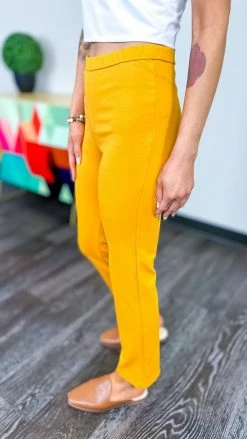 The ZigZag Stripe Mustard Basic Ponte Pants