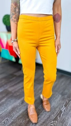 The ZigZag Stripe Mustard Basic Ponte Pants