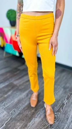 The ZigZag Stripe Mustard Basic Ponte Pants