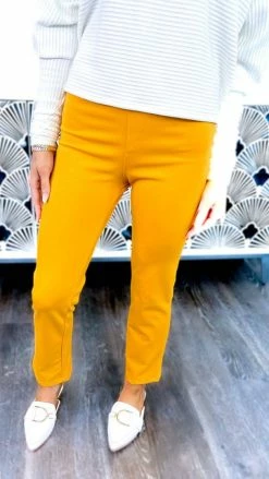 The ZigZag Stripe Mustard Basic Ponte Pants