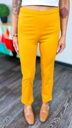 The ZigZag Stripe Mustard Basic Ponte Pants