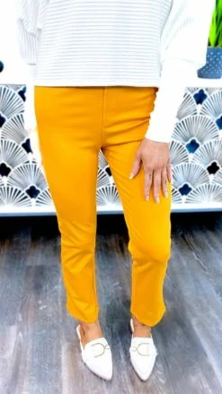 The ZigZag Stripe Mustard Basic Ponte Pants
