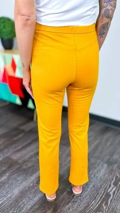 The ZigZag Stripe Mustard Basic Ponte Pants