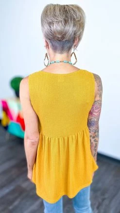 The ZigZag Stripe Mustard Enhanced View Top