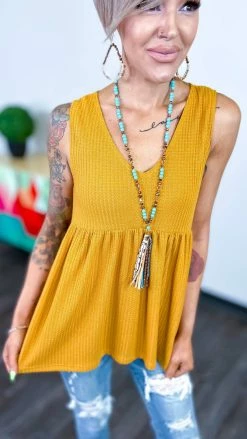 The ZigZag Stripe Mustard Enhanced View Top