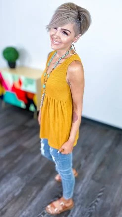 The ZigZag Stripe Mustard Enhanced View Top