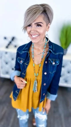 The ZigZag Stripe Mustard Enhanced View Top