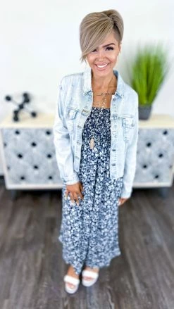 White Birch Navy Cabo Nights Dress