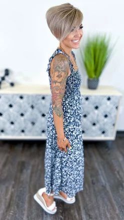 White Birch Navy Cabo Nights Dress