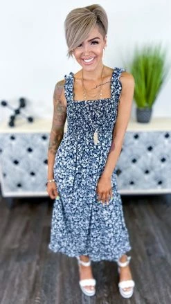 White Birch Navy Cabo Nights Dress