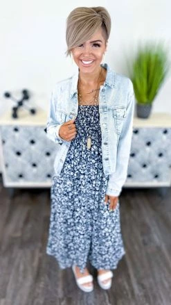 White Birch Navy Cabo Nights Dress