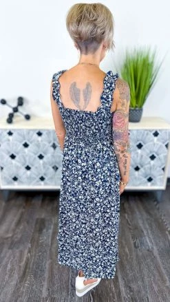 White Birch Navy Cabo Nights Dress