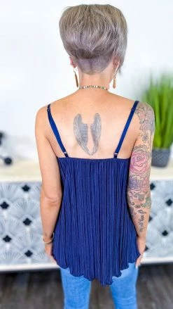 The ZigZag Stripe TOPS & TUNICS Navy Everyday Elegance Tank