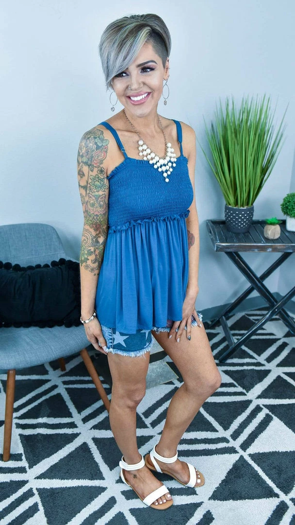 White Birch TOPS & TUNICS FINAL SALE // Navy Never A Doubt Top