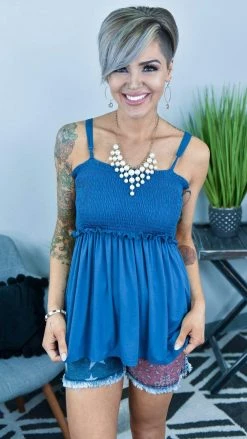 White Birch TOPS & TUNICS FINAL SALE // Navy Never A Doubt Top