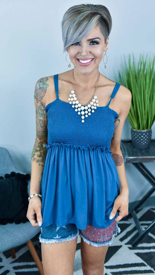 White Birch TOPS & TUNICS FINAL SALE // Navy Never A Doubt Top