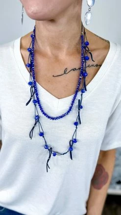 Lost & Found ACCESSORIES Navy Nicki Necklace