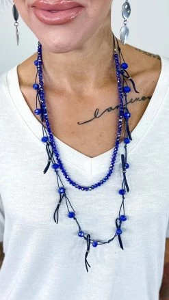 Lost & Found ACCESSORIES Navy Nicki Necklace