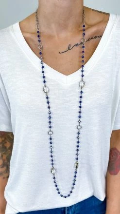 Lost & Found Navy Raelyn Necklace ACCESSORIES